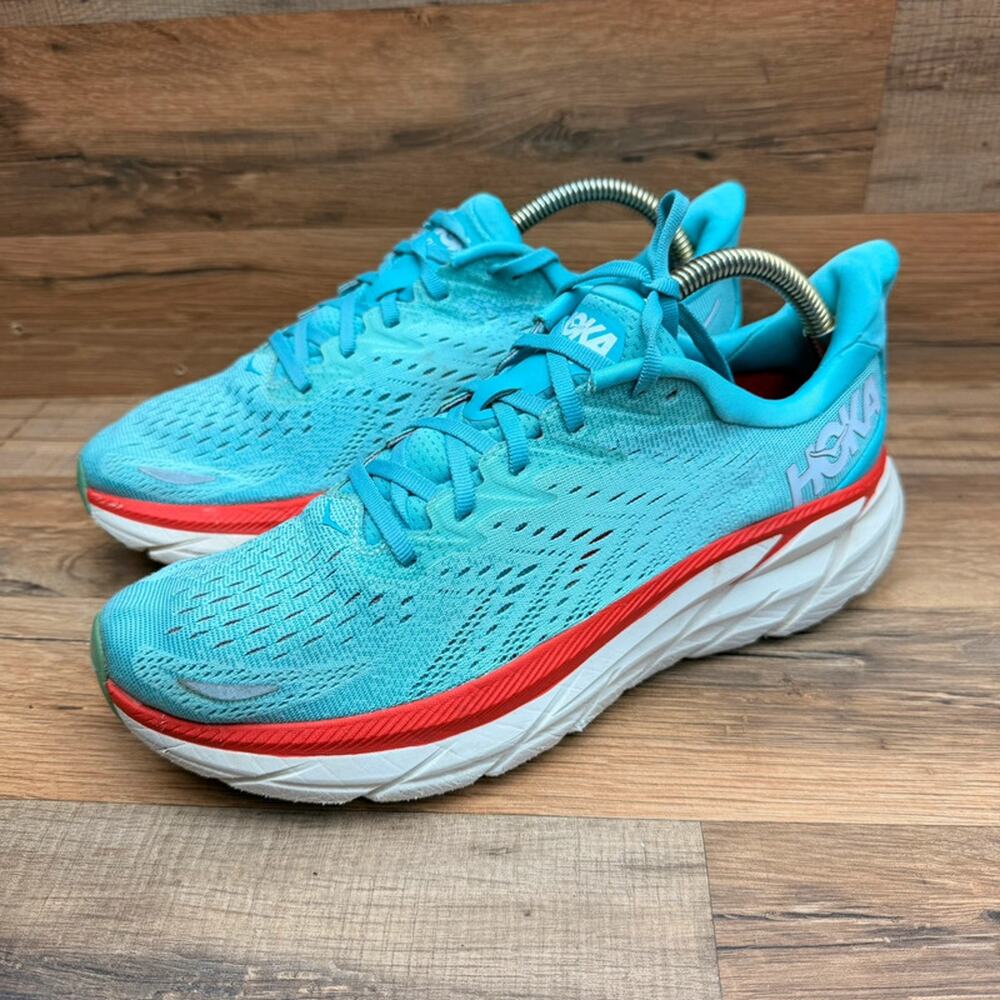HOKA Clifton 8 Wo’s size 10 Running Shoes Turquoise Blue Sneakers